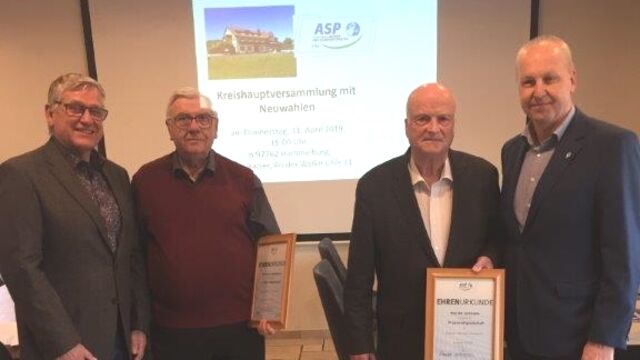 v.l.: ASP-Kreisvorsitzender Ullrich Seelmann, Wolfgang Sommerfeld, Walter Gutmann und Bundeswahlkreisgeschäftsführer Detlef Heim