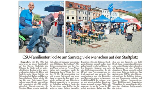 CSU-Familienfest lockte am Samstag viele Menschen auf den Stadtplatz