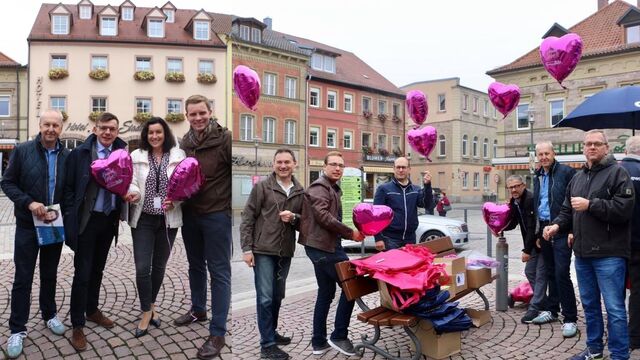 Fotos vom Wahlstand der CSU auf dem Marktplatz Hammelburg (16.09.2017)