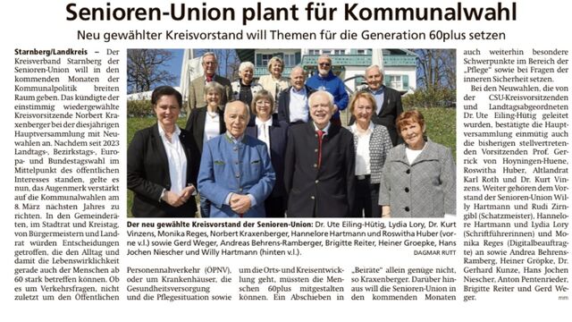 Wahl des Kreisvorstands der Senioren-Union am 11.04.2025