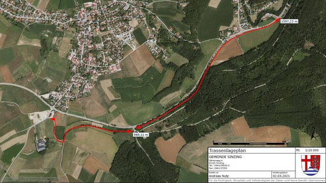 Gemeinde Sinzing Radweg Viehhausen - Alling