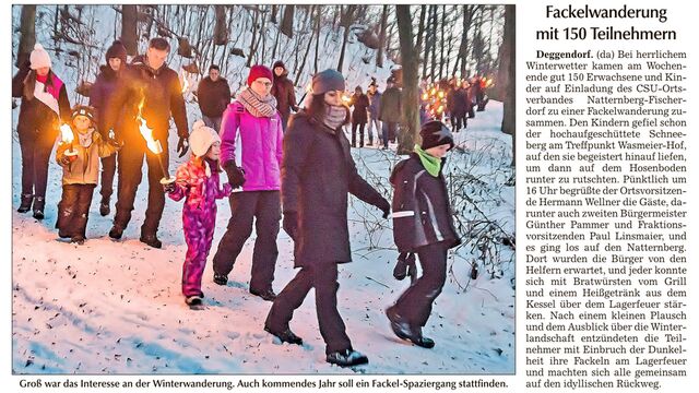 Fackelwanderung mit 150 Teilnehmern