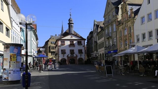 Die Fußgängerzone von Bad Kissingen