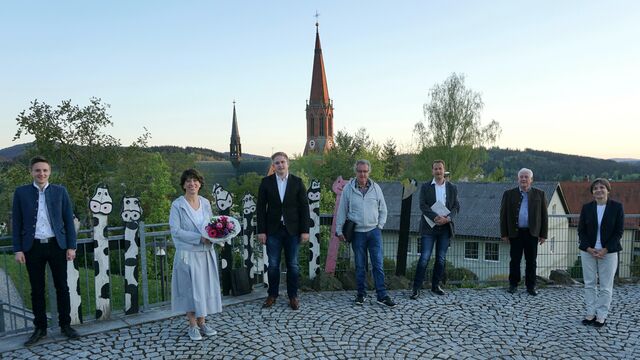 v.l. Alexander Hannes, Elisabeth Pfeffer, Christoph Haase, Josef Leher, Dr. Jörg Mertens, Walter Unnasch, Dr. Elisabeth Zettner
