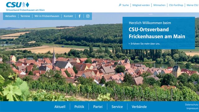 Screenshot Homepage CSU Frickenhausen am Main