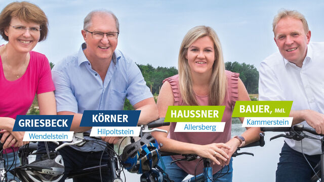 Radltour mit den Kandidaten Die Kandidaten für Bezirkstag und Landtag bei uns im Ort unterwegs