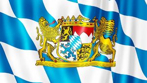 Bayernflagge Bayernflagge mit bayerischem Staatswappen