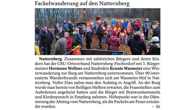 Fackelwanderung auf den Natternberg