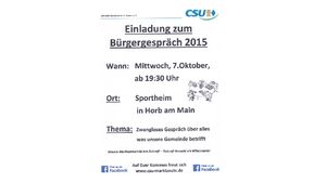 Einladungsflyer zum 2. Bürgergespräch 2015