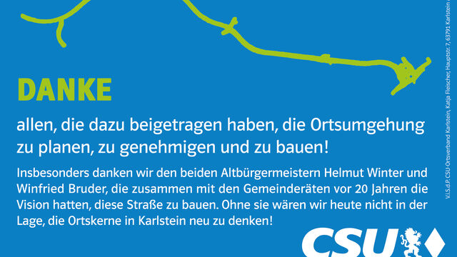Danke für die Karlsteiner Ortsumgehung, 10.03.2023 Danke für die Karlsteiner Ortsumgehung, 10.03.2023